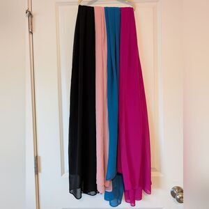Bundle Four Unbranded Neon Bold Pink Blue Black Lightweight Modest Hijab Scarves